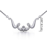 Irish Claddagh with Gem Silver Necklace TN186 - Jewelry