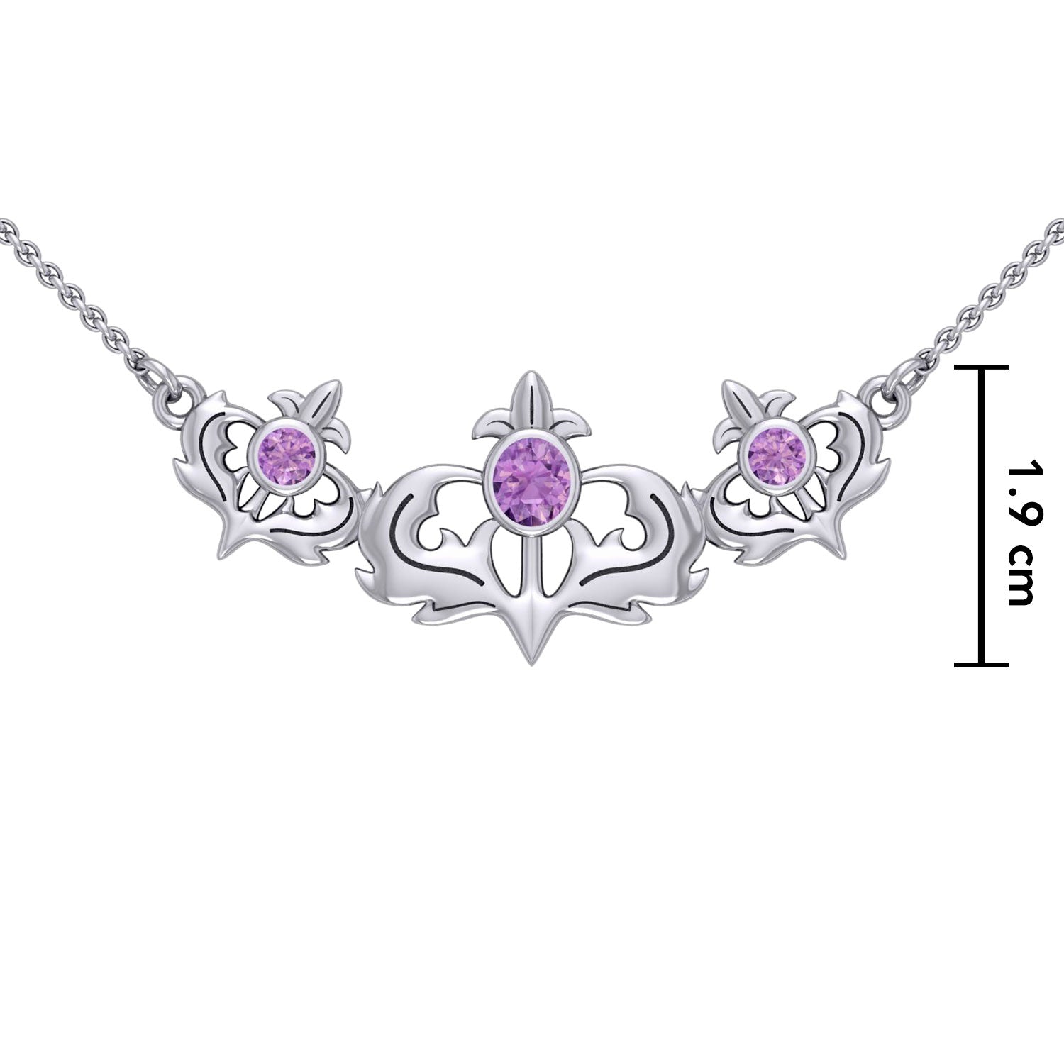 Even flourishing from within ~ Sterling Silver Jewelry Scottish Thistle Necklace with Shimmering Gemstone TN118