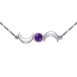 Crescent Moons Silver Necklace TN254 - Jewelry
