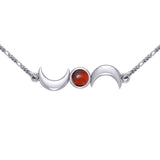 Crescent Moons Silver Necklace TN254 - Jewelry