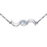 Crescent Moons Silver Necklace TN254 - Jewelry