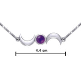 Crescent Moons Silver Necklace TN254 - Jewelry
