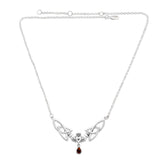 A love in full extent ~ Celtic Knotwork Claddagh Sterling Silver Necklace Jewelry with Gemstone TN260 - Jewelry