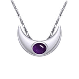 An elegant reminder of Crescent Moonโ€s power ~ Sterling Silver Necklace with Gemstone TN264