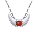 An elegant reminder of Crescent Moonโ€s power ~ Sterling Silver Necklace with Gemstone TN264