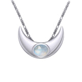 An elegant reminder of Crescent Moonโ€s power ~ Sterling Silver Necklace with Gemstone TN264