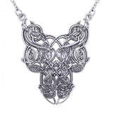 Celtic Knotwork Bird Silver Necklace TN294