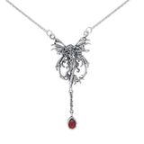 Fire Element Faery Silver Necklace With Dangling Gemstone by Amy Brown TN297 - Jewelry