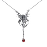 Fire Element Faery Silver Necklace With Dangling Gemstone by Amy Brown TN297