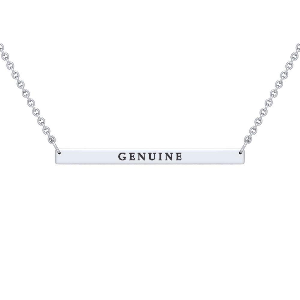 Silver Large Straight Bar Necklace Words That Matter TNC432P - Jewelry