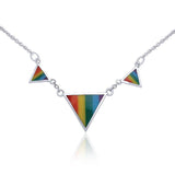 Rainbow Triangles Silver Necklace TNC034 - Jewelry