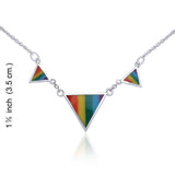 Rainbow Triangles Silver Necklace TNC034 - Jewelry