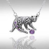 Celtic Cat Gemstone Necklace TNC042 - Jewelry