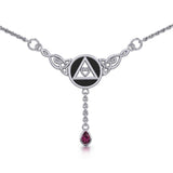 AA Recovery Heart with Celtic Silver Necklace TNC044 - Jewelry