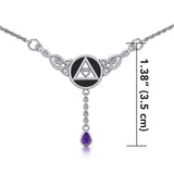 AA Recovery Heart with Celtic Silver Necklace TNC044 - Jewelry