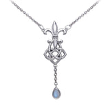 Celtic Knotwork Silver Fleur De Lis Necklace TNC045 - Jewelry