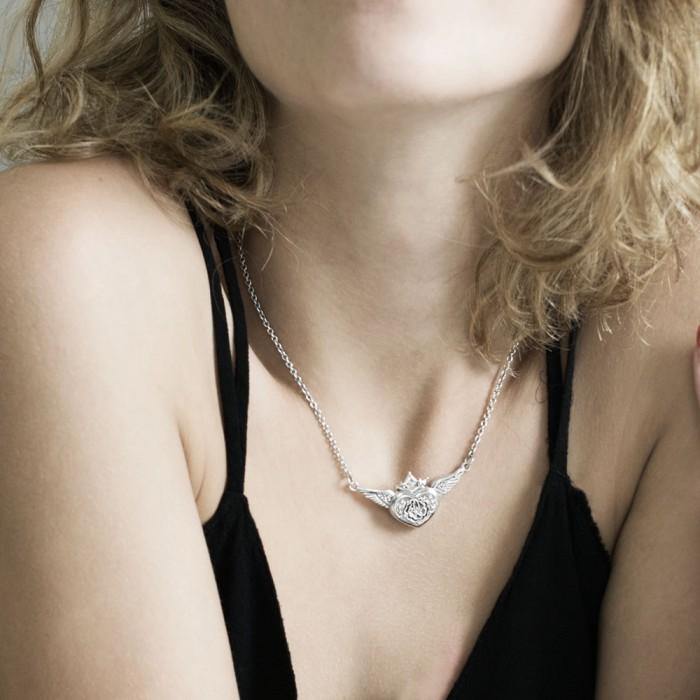 Brigid Ashwood Celtic Magdalene Silver Heart Necklace TNC062 - Jewelry