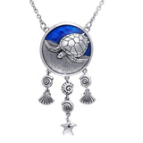 Sea Turtle Necklace with Navy Blue Enamel by Ted Andrews TNC070