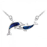 Twin Dolphins Silver Necklace TNC075 - Jewelry
