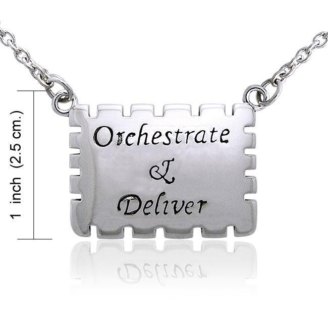 Empowering Words Orchestrate and Deliver Silver Necklace TNC088 - Jewelry