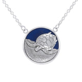 Sterling Silver Turtle with Navy blue Enamel Necklace by Ted Andrews TNC117 - Jewelry