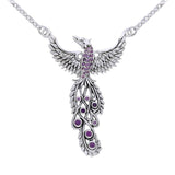 Honor Thy Flying Phoenix ~ Sterling Silver Jewelry Necklace with Gemstone TNC236 - Jewelry
