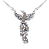 Honor Thy Flying Phoenix ~ Sterling Silver Jewelry Necklace with Gemstone TNC236 - Jewelry