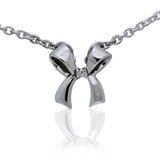 Tied Ribbon Silver Necklace TNC259 - Jewelry