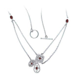 Abstract Elegance Antique Silver Necklace with Gems TNC314
