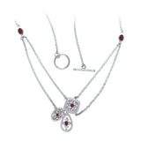 Abstract Elegance Antique Silver Necklace with Gems TNC314 - Jewelry