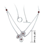 Abstract Elegance Antique Silver Necklace with Gems TNC314 - Jewelry