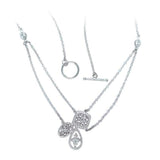 Abstract Elegance Antique Silver Necklace with Gems TNC314 - Jewelry