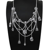 Skull Spider Web Silver Necklace TNC402