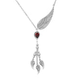 Gentle touch by the Wings of an Angel ~Sterling Silver Jewelry Necklace with Gemstone TNC422P