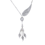 Gentle touch by the Wings of an Angel ~Sterling Silver Jewelry Necklace with Gemstone TNC422P