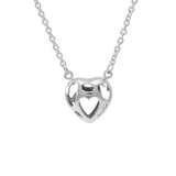 Bold Filigree Heart Silver Necklace TNC425P - Jewelry