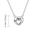 Bold Filigree Heart Silver Necklace TNC425P - Jewelry