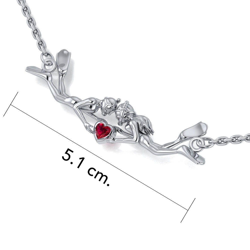 Freedivers Sterling Silver Necklace with Gemstone TNC439