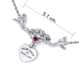 Freedivers Sterling Silver Necklace with Dangling Heart Gemstone TNC440