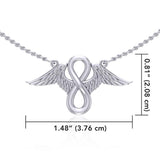 Angel Wings with Infinity Sterling Silver Necklace TNC445 - Jewelry