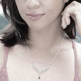 12 Zodiac Symbols Silver Necklace with Teardrop Birthstone of your choice - Jewelry