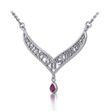 12 Zodiac Symbols Silver Necklace with Teardrop Birthstone of your choice - Jewelry