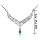 12 Zodiac Symbols Silver Necklace with Teardrop Birthstone of your choice - Jewelry