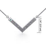 12 Zodiac Symbols Silver Necklace with round Birthstone of your choice TNC462 - Jewelry