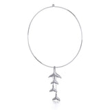 Dangling Silver Whale Tails Fashion Necklace TNC480 - Jewelry