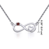 Infinity Heart Silver Necklace with Gemstone TNC485 - Jewelry