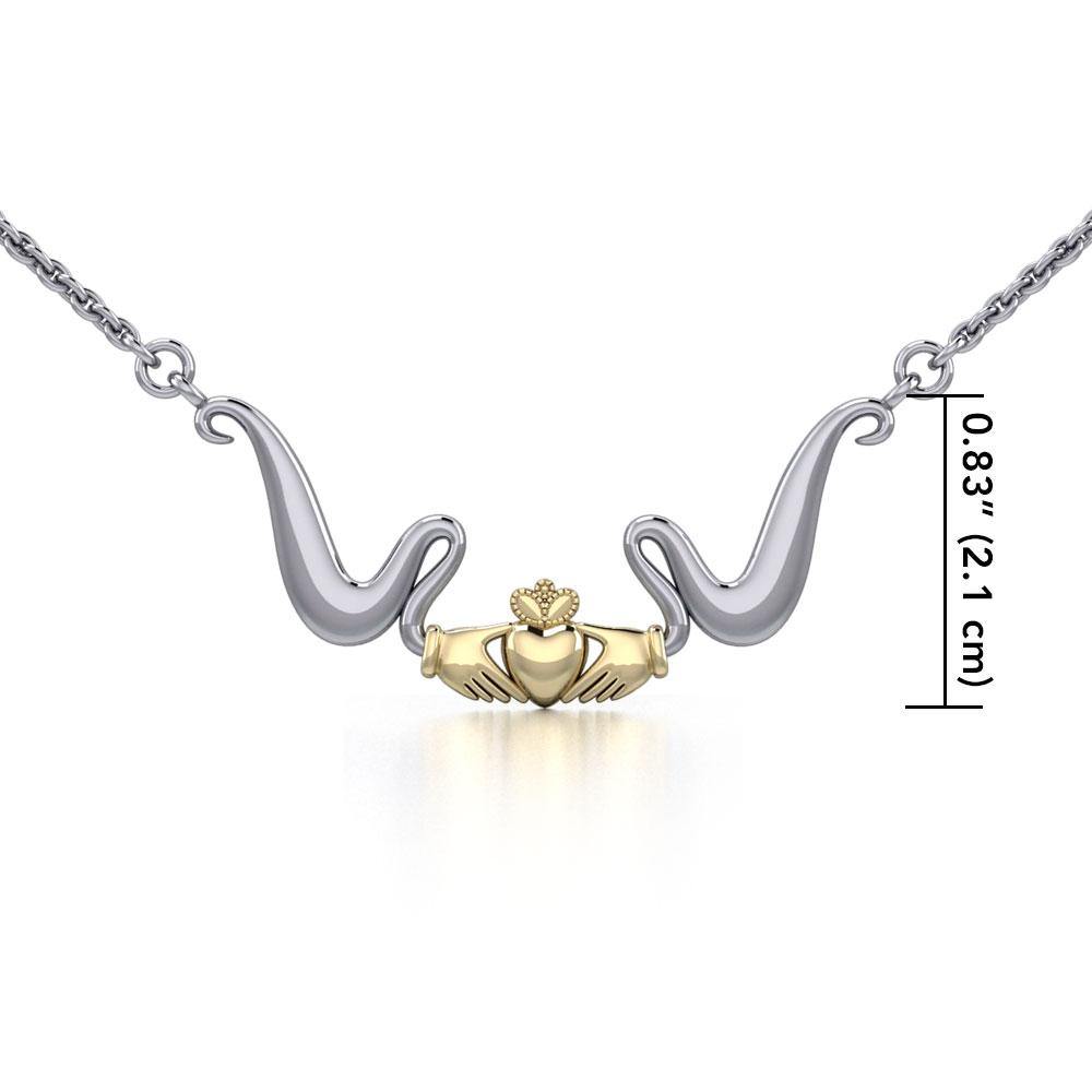 Modern Celtic Claddagh Necklace TNV057 - Jewelry