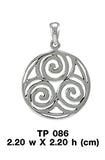 Celtic Triskele Silver Pendant TP086