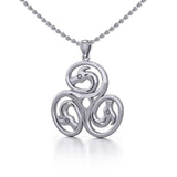 Celtic Dragons Silver Pendant TP088 - Jewelry