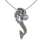 Charmed by the Mythical Mermaid ~ Sterling Silver Treasure Pendant with Swarovski Crystal TP1025 - Jewelry